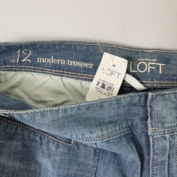 Ann Taylor Loft Modern Trouser Leg Pants Jeans Size 12 Blue Cotton NWT - Picture 4 of 10